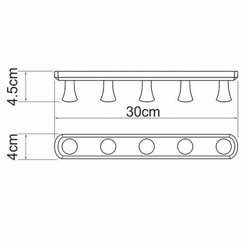 Планка с крючками (5 шт.) Wasserkraft K-1075 — изображение 3