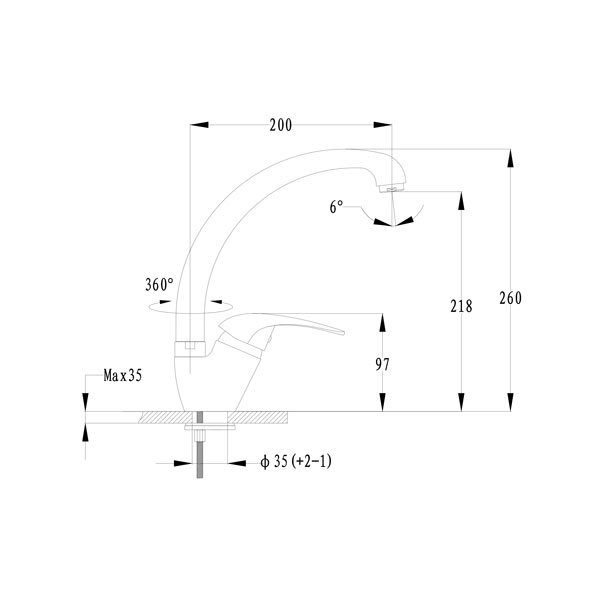 Смеситель для кухни GRANFEST 3323 иней — изображение 3
