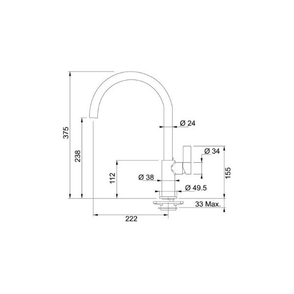Смеситель для кухни Franke Ambient, графит, 115.0296.781 — изображение 2