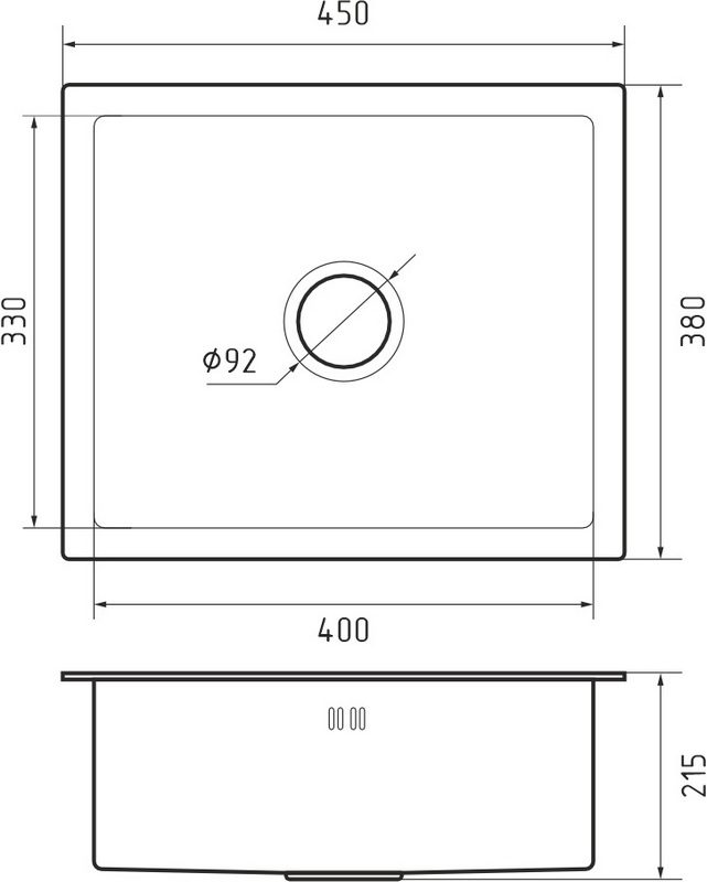 Кухонная мойка GranFest METAL GF-4538 Нерж. сталь — изображение 2