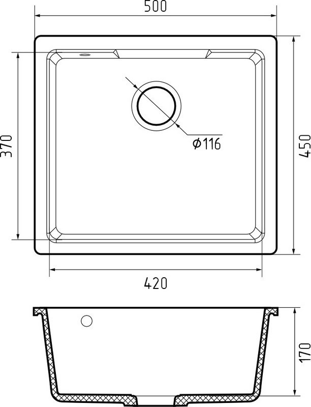 Кухонная мойка GranFest QUARZ GF-UR-4550 черный — изображение 4