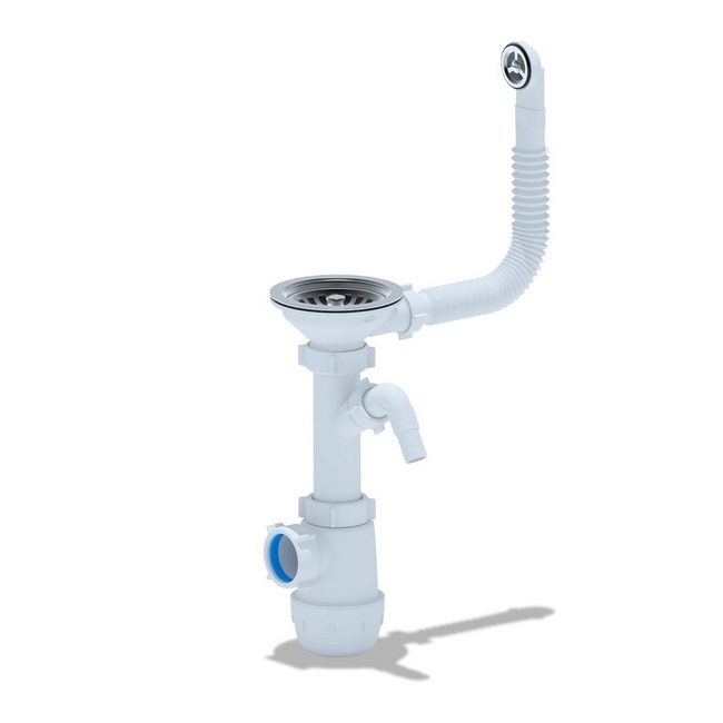 Сифон для кухонных моек Ани Грот А1042SP 3 1/2"*40 с круглым переливом