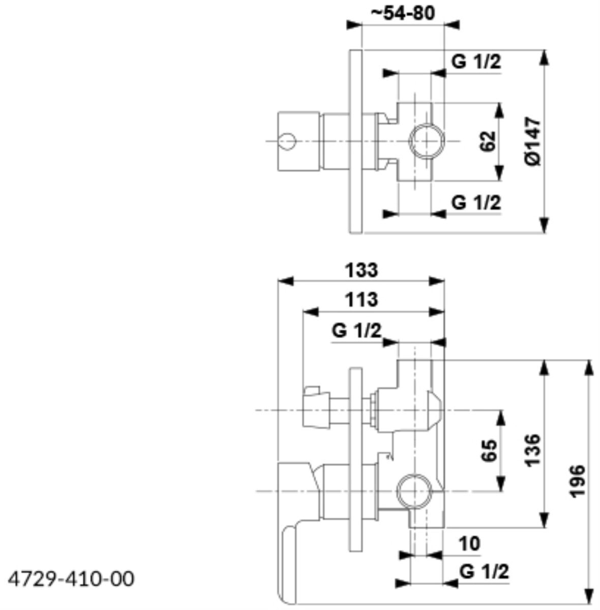 Смеситель скрытого монтажа для душа (2 выхода) KFA Armatura ANGELIT 4729-410-40 — изображение 2