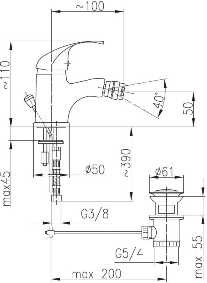 Смеситель для биде KFA Armatura ATUT 5517-055-00 — изображение 2