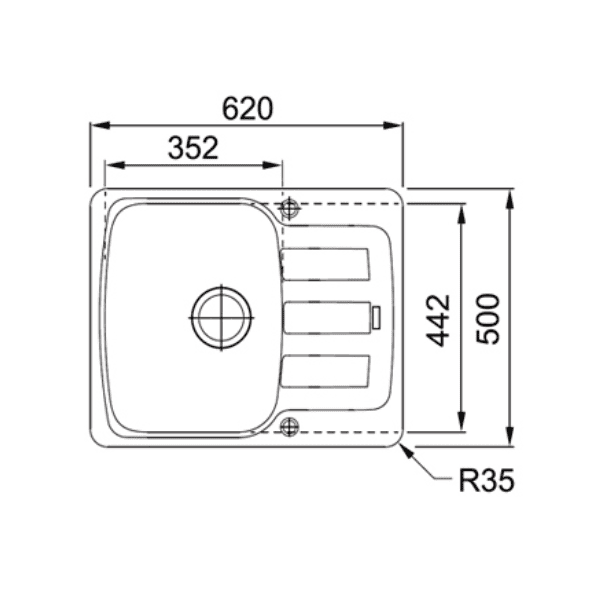 Кухонная мойка Franke Antea AZG 611-62 (оникс) (620 x 500 мм), 114.0537.802 — изображение 2