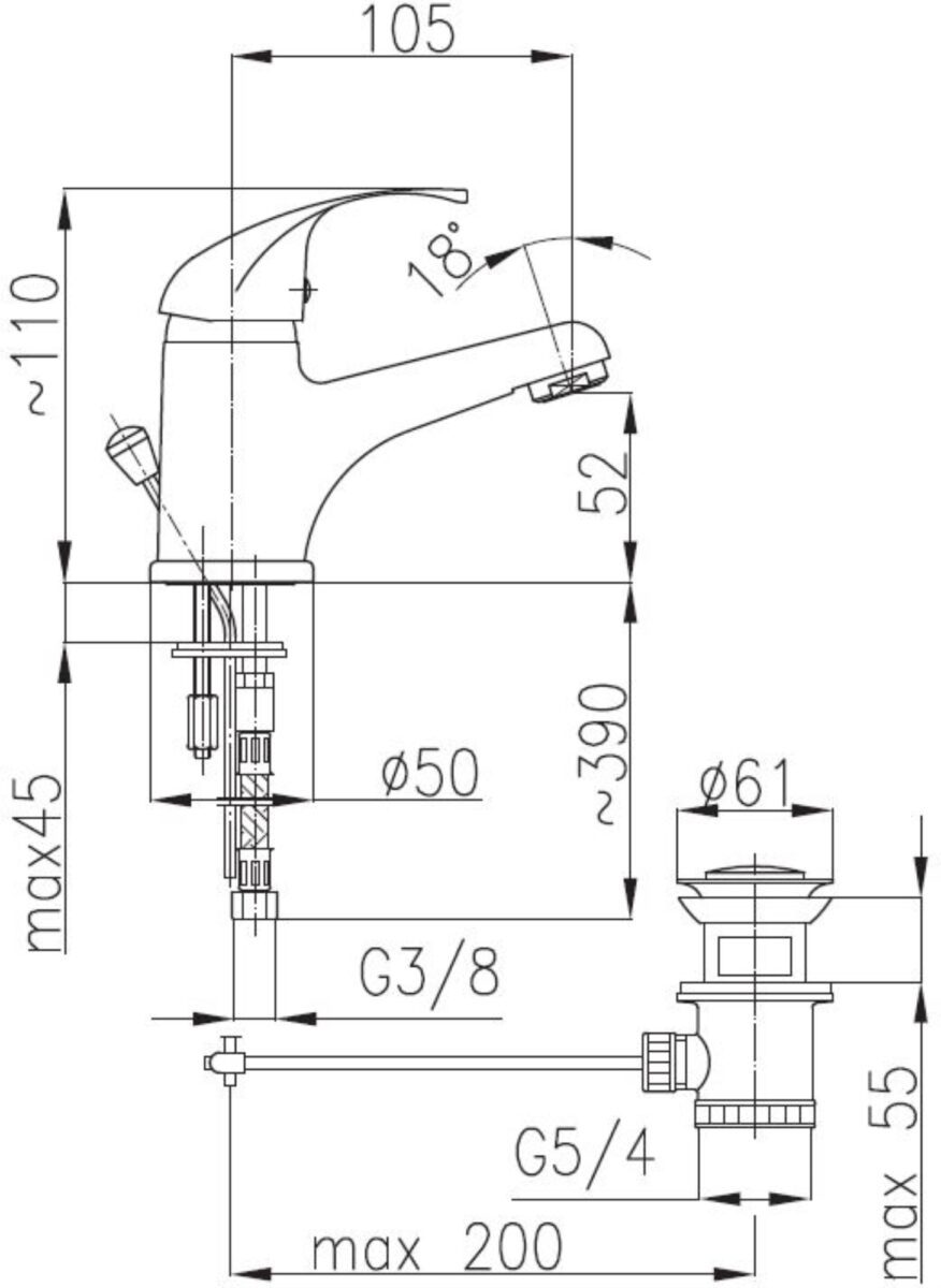 Смеситель для умывальника KFA Armatura AZURYT 5512-825-00 — изображение 2