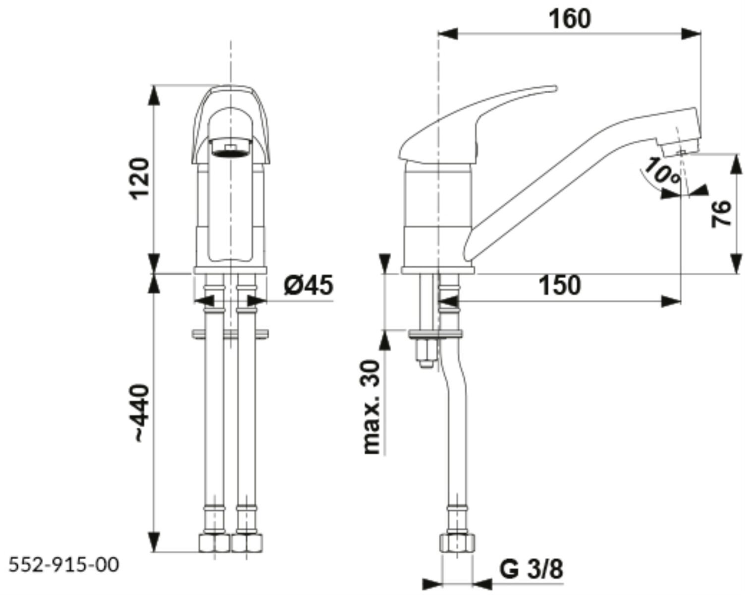 Смеситель для умывальника KFA Armatura BARYT 552-915-00 — изображение 2