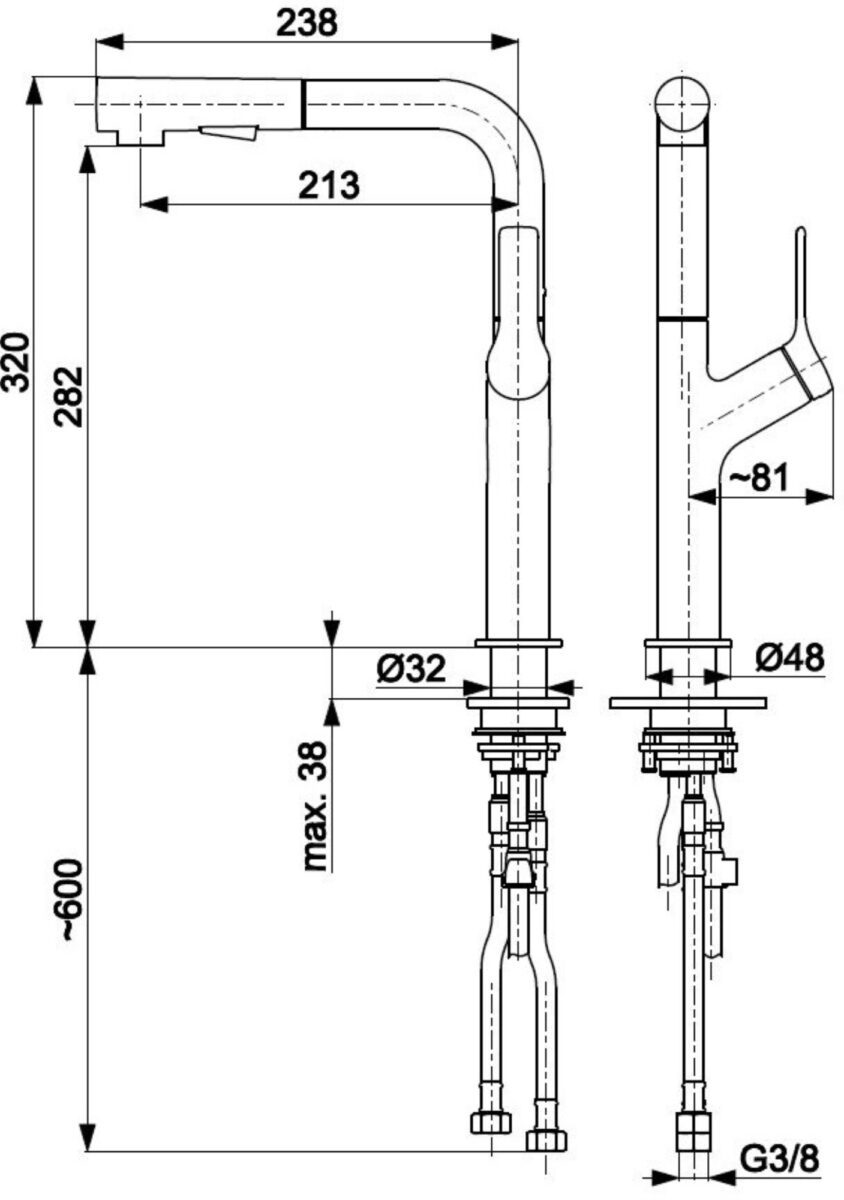 Смеситель для кухни с выдвижной лейкой KFA Armatura DUERO DESIGN 6623-220-31 — изображение 6
