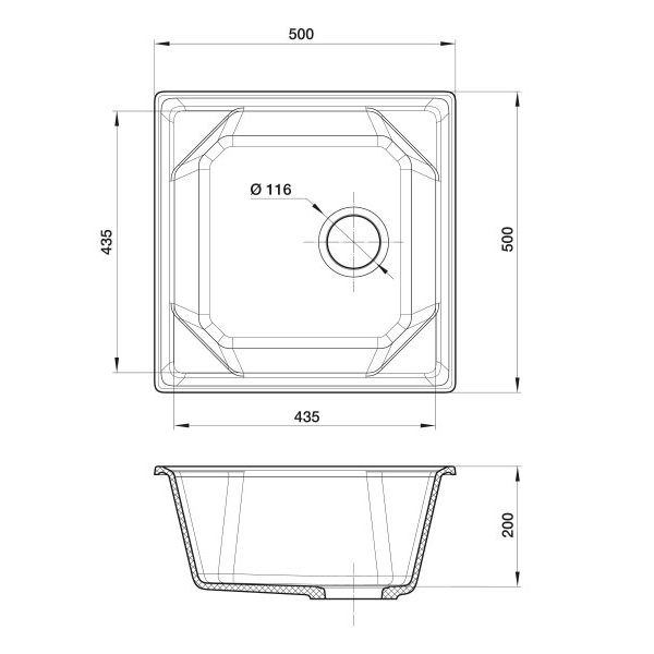 Кухонная мойка GranFest GF-U-500 иней — изображение 3