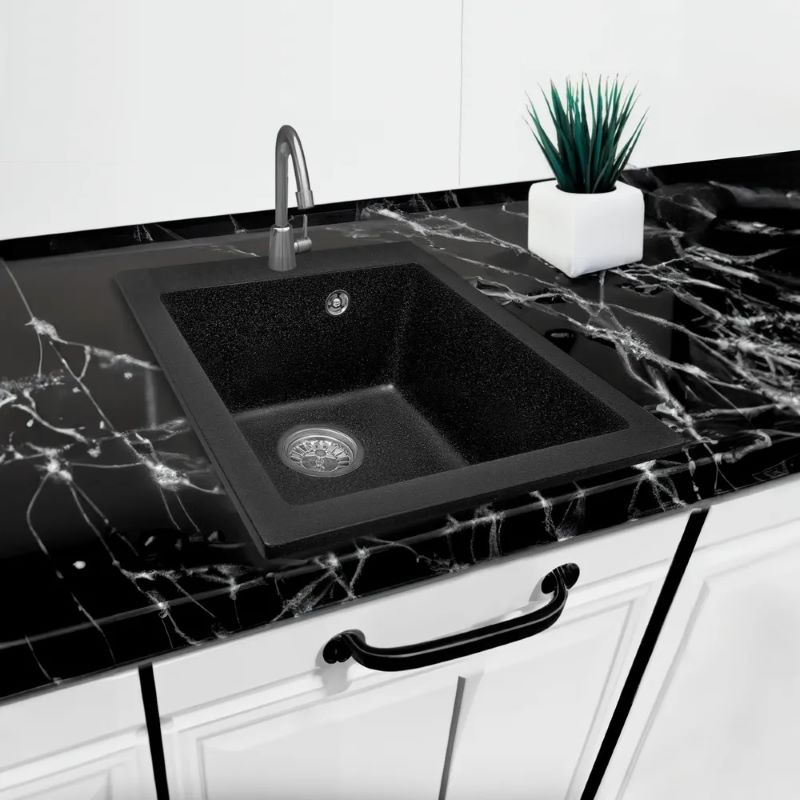 Кухонная мойка GRANRUS GR-415 черный — изображение 2
