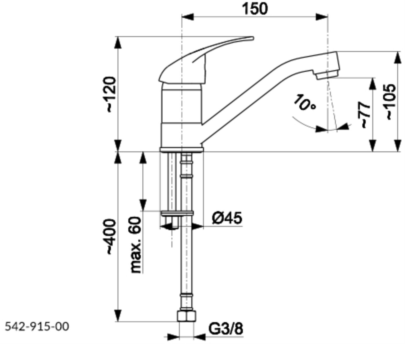 Смеситель для умывальника KFA Armatura JASPIS 542-915-00 — изображение 2