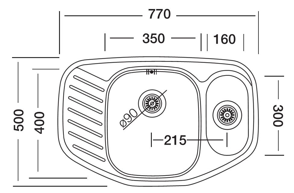 Кухонная мойка Kromevye EX 171 D — изображение 3