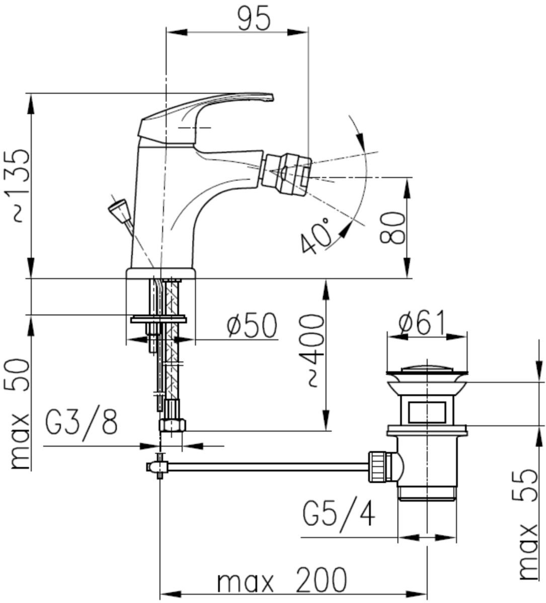 Смеситель для биде KFA Armatura KRZEM 4217-015-00 — изображение 2
