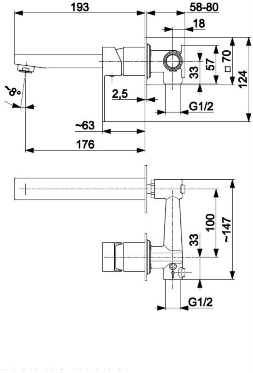 Смеситель скрытого монтажа для умывальника KFA Armatura LOGON 5139-810-00 — изображение 2