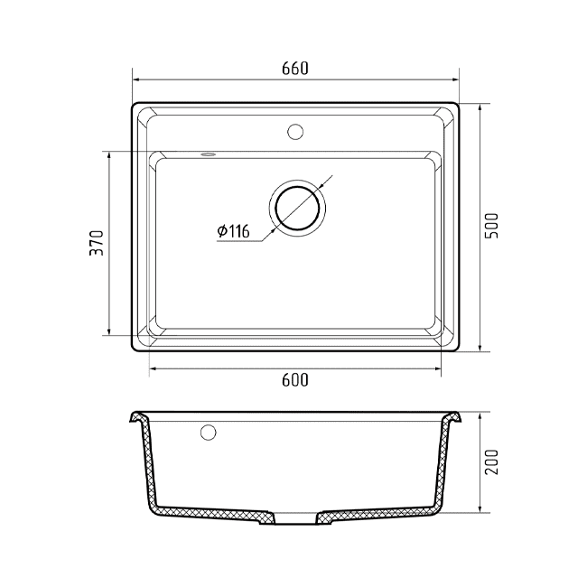 Кухонная мойка GranFest GF-LV-660 иней — изображение 3