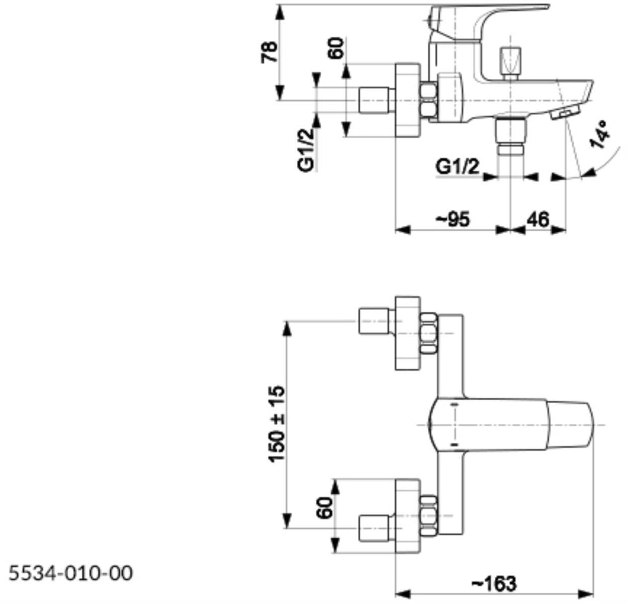 Смеситель для ванны KFA Armatura MOKAIT 5534-010-81 — изображение 2