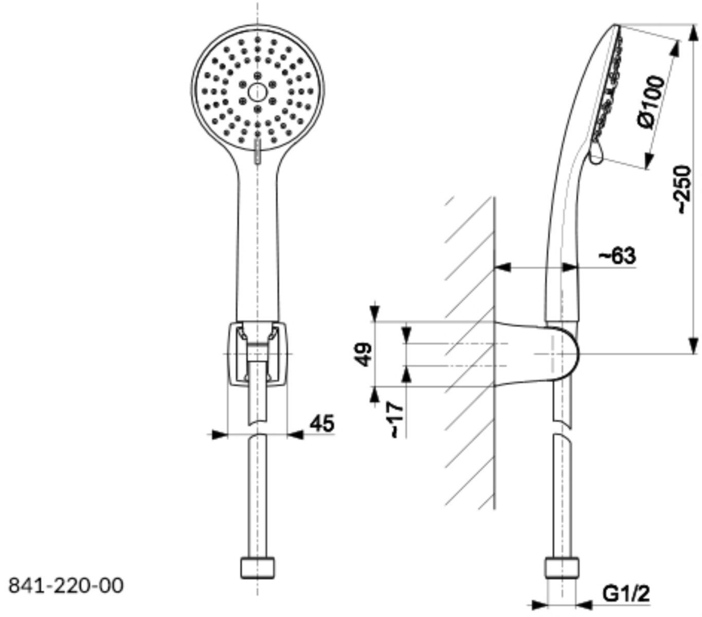 Душевой набор с точечным держателем KFA Armatura MOZA 841-220-00 — изображение 2