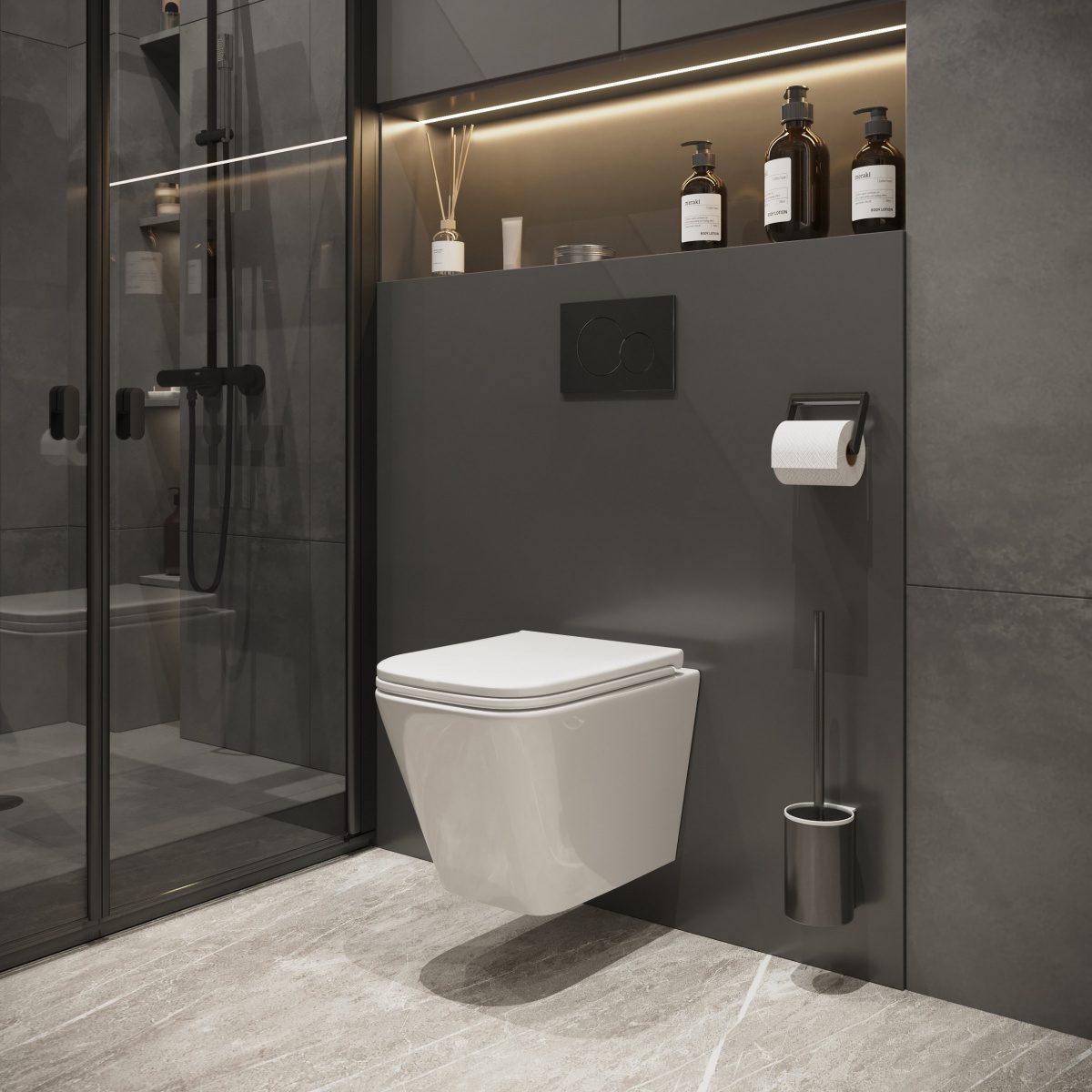 Комплект инсталляции Alca AM101/1120 Sádromodul с унитазом Niagara Atrio NG-9303 и кнопкой Alca M571 (хром/глянец), NG-9303+(AM101/1120+M571) — изображение 6