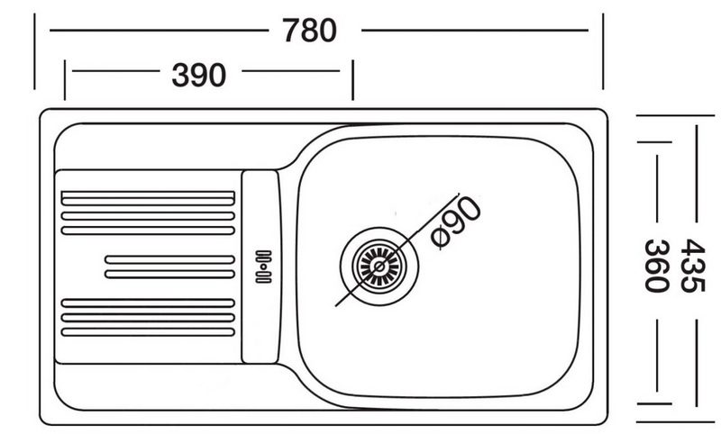 Кухонная мойка Kromevye EC 199 D чаша справа — изображение 2