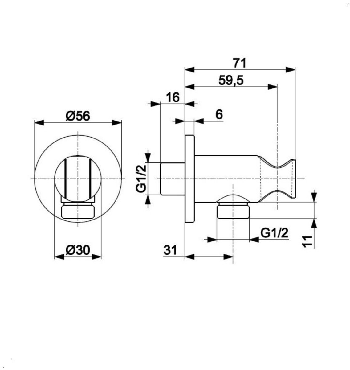 Подключение шланга с держателем лейки KFA Armatura 845-053-81 — изображение 2