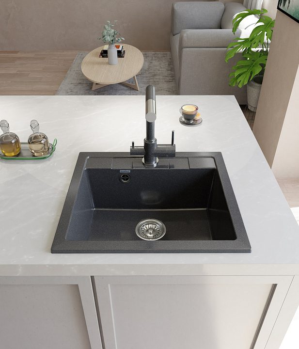 Кухонная мойка GranFest GF - Q561 черный — изображение 3