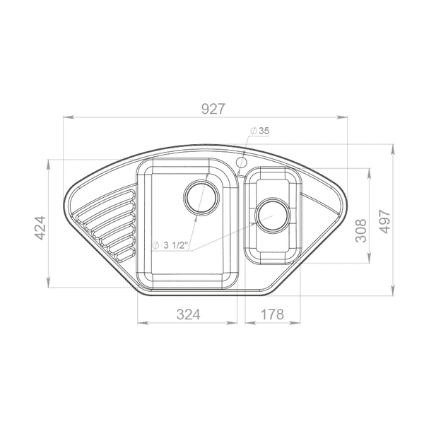 Кухонная мойка GranFest QUARZ Z-14 серый — изображение 3