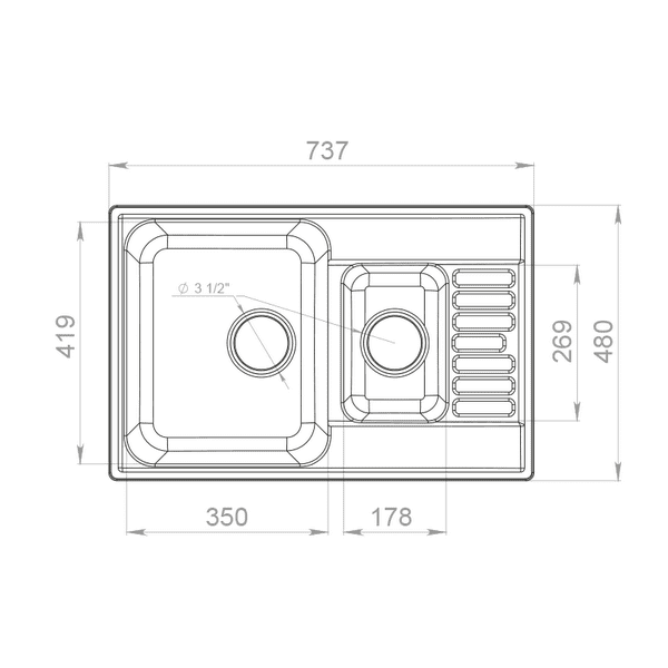 Кухонная мойка GranFest QUARZ Z-21К белый — изображение 3