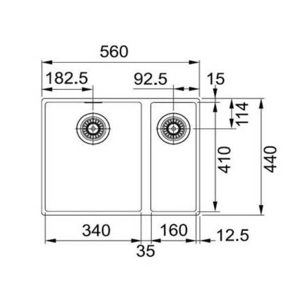 Кухонная мойка Franke Sirius SID 160 (оникс) (560 x 435 мм), 125.0443.362 — изображение 2