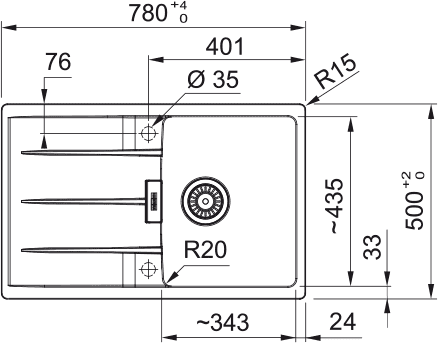 Кухонная мойка Franke Centro CNG 611/211-78 (оникс) (780 x 500 мм), 114.0639.689 — изображение 2
