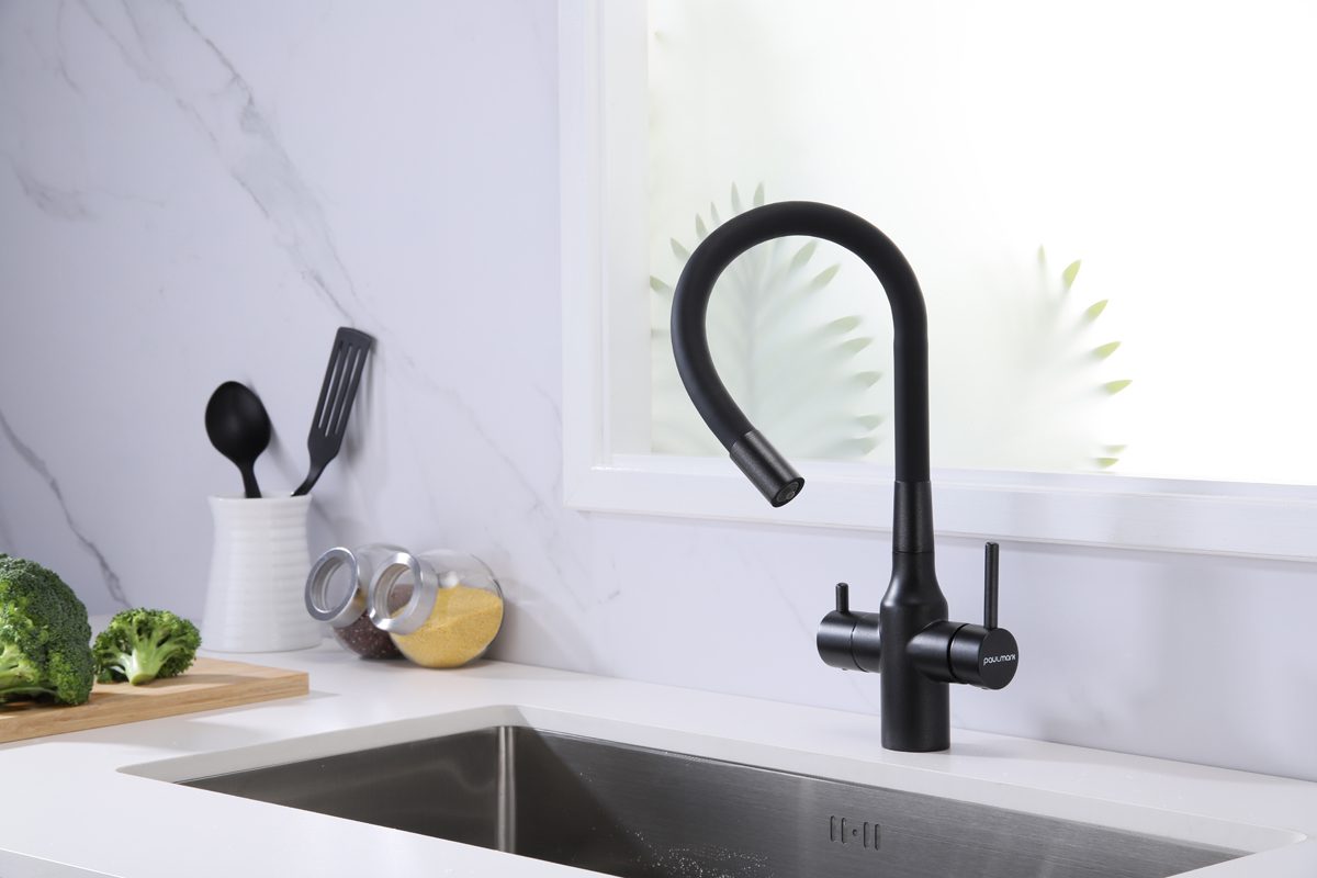 Смеситель для кухни под фильтр PAULMARK SALIX, черный металлик, Sa213419-BLM — изображение 4
