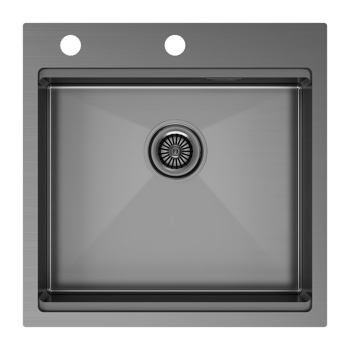 Кухонная мойка PAULMARK KRONER-PRO 51, PM705151-GM, вороненая сталь, 510х510мм