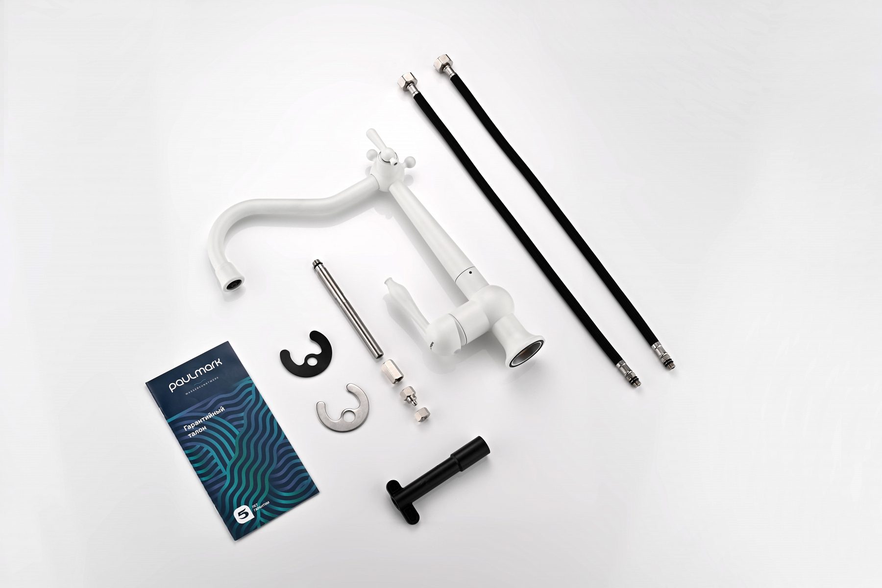 Смеситель для кухни под фильтр PAULMARK RETRO, белый матовый, Re213226-431 — изображение 5