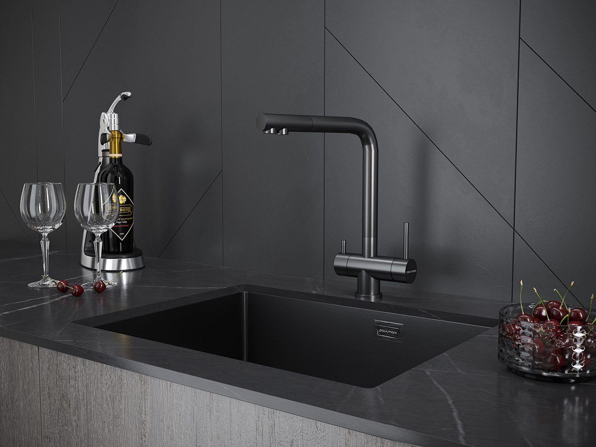 Смеситель для кухни под фильтр PAULMARK SKALEN, вороненая сталь, Sk213020-GM — изображение 2
