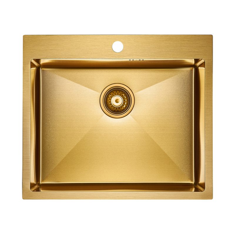 Кухонная мойка PAULMARK KRONER 59, PM215951-BG, брашированное золото, 590х510мм