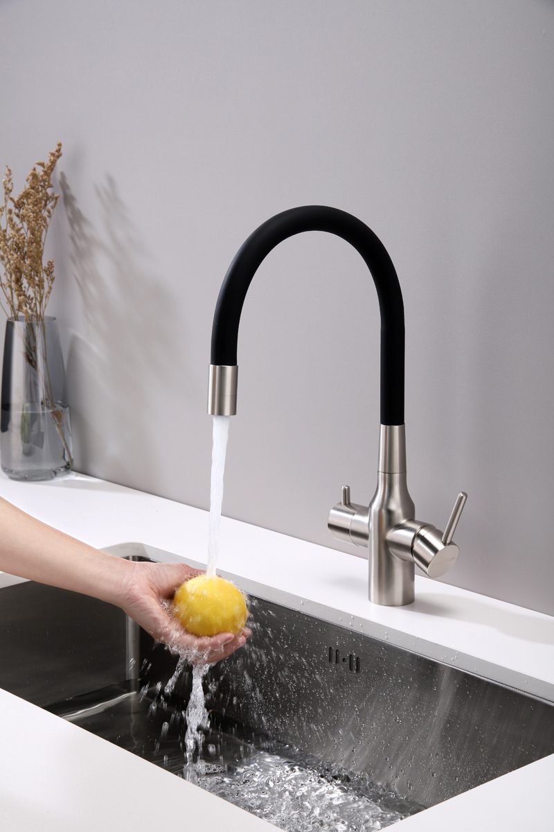 Смеситель для кухни под фильтр PAULMARK SALIX, никель, Sa213419-NI — изображение 3