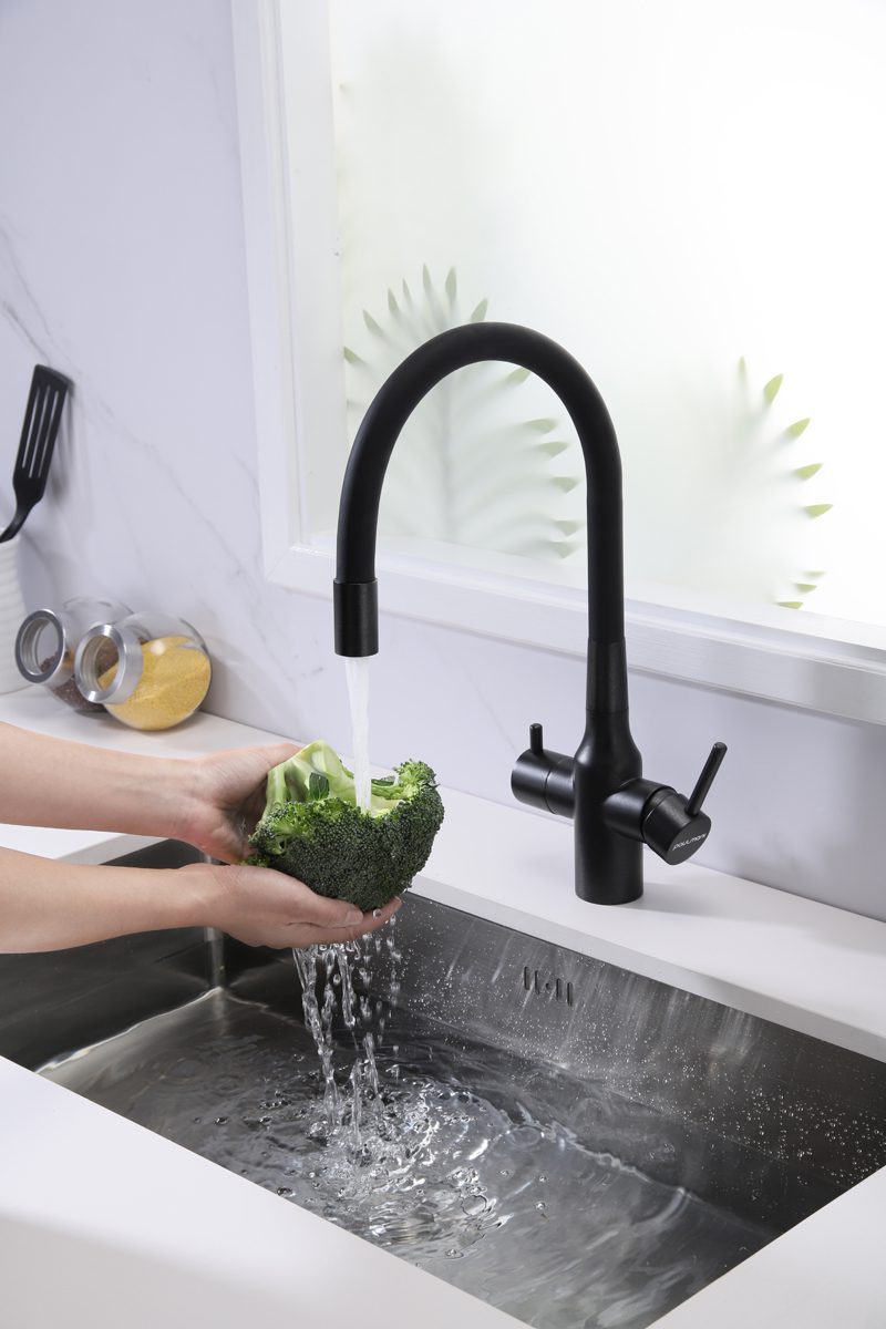 Смеситель для кухни под фильтр PAULMARK SALIX, черный металлик, Sa213419-BLM — изображение 2