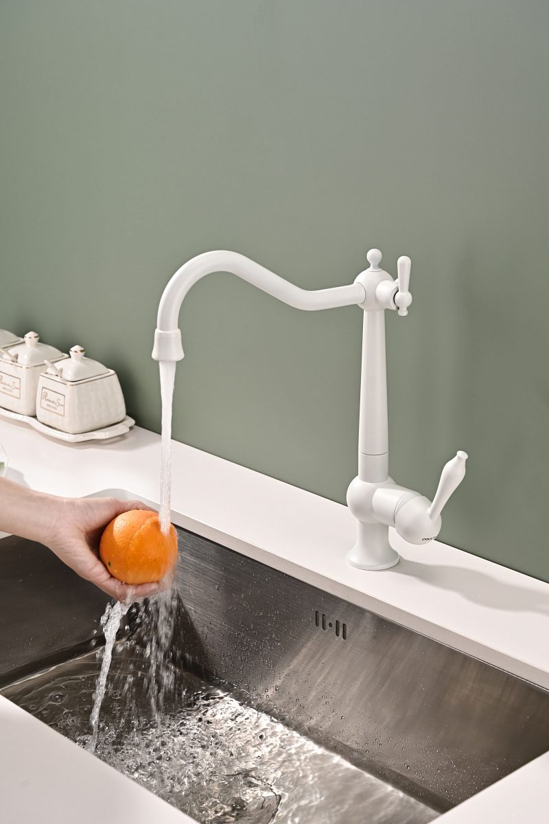 Смеситель для кухни под фильтр PAULMARK RETRO, белый матовый, Re213226-431 — изображение 9