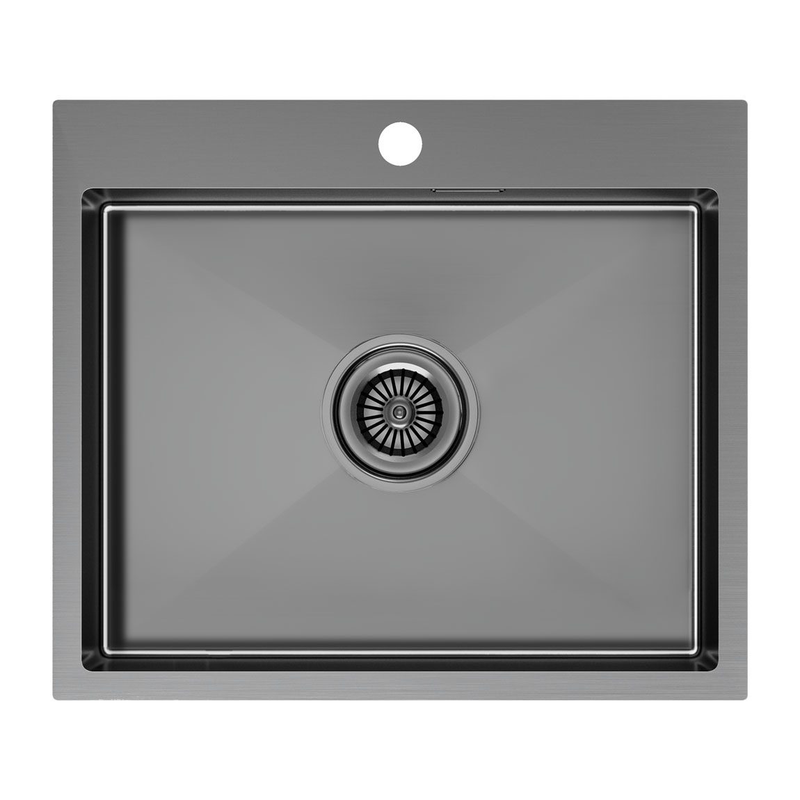 Кухонная мойка PAULMARK KRONER 59, PM215951-GM, вороненая сталь, 590х510мм