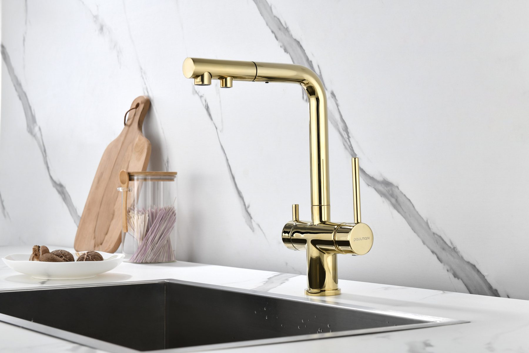 Смеситель для кухни под фильтр PAULMARK SERPENTINE, золото, Se213222-G — изображение 2