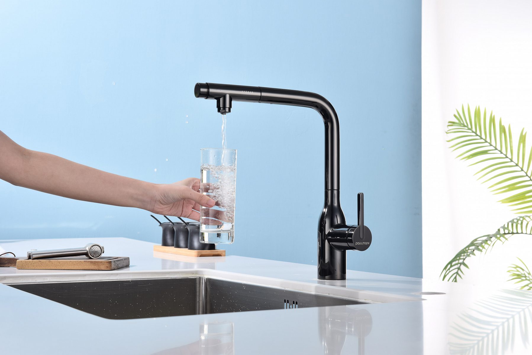 Смеситель для кухни под фильтр PAULMARK VIPER, глянцевый черный, Vi213105-GB — изображение 3