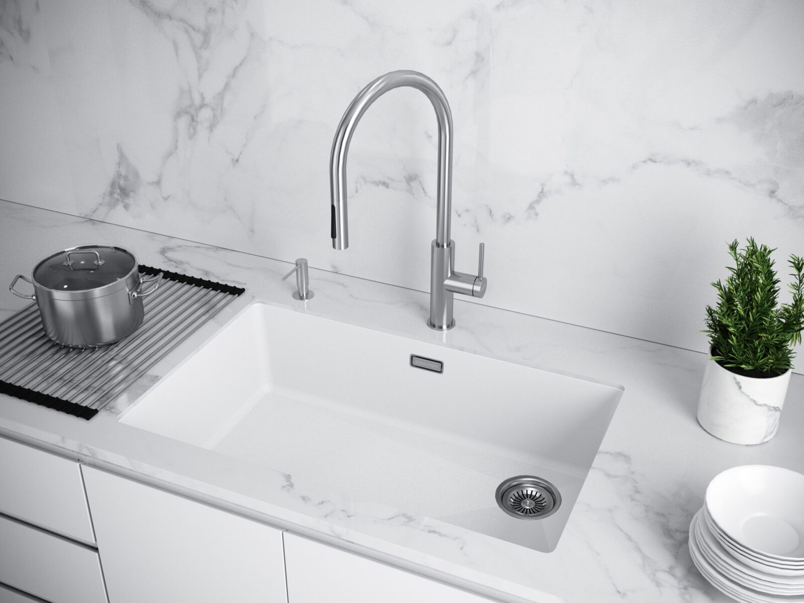 Кухонная мойка PAULMARK LUMI 74UNI-SKEW, LU74SK-AN, антрацит, 740х460 — изображение 4