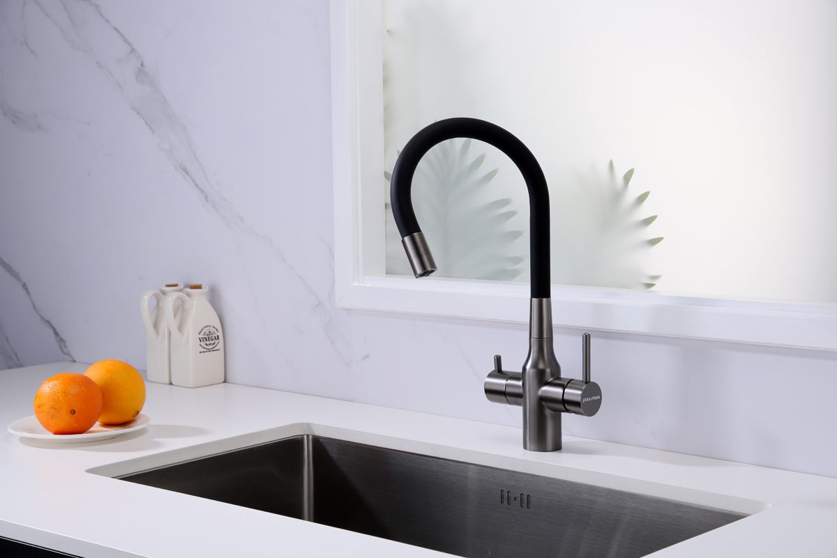 Смеситель для кухни под фильтр PAULMARK SALIX, вороненая сталь, Sa213419-GM — изображение 4