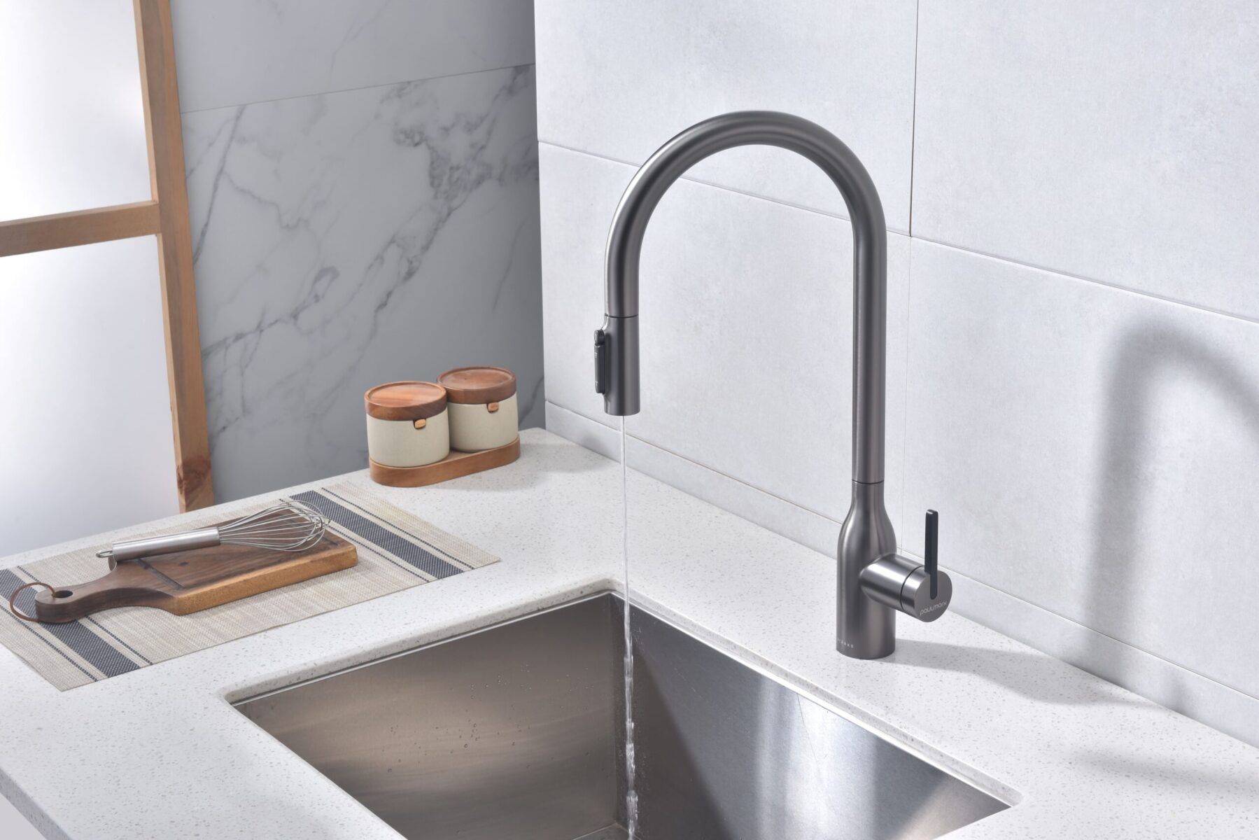 Смеситель для кухни под фильтр PAULMARK UNIVERSAL, вороненая сталь, Un213880-GM — изображение 4