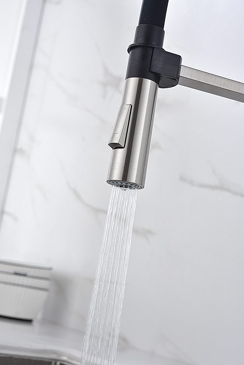 Смеситель для кухни с гибким изливом PAULMARK HALT, никель, Ha214021-Ni — изображение 6