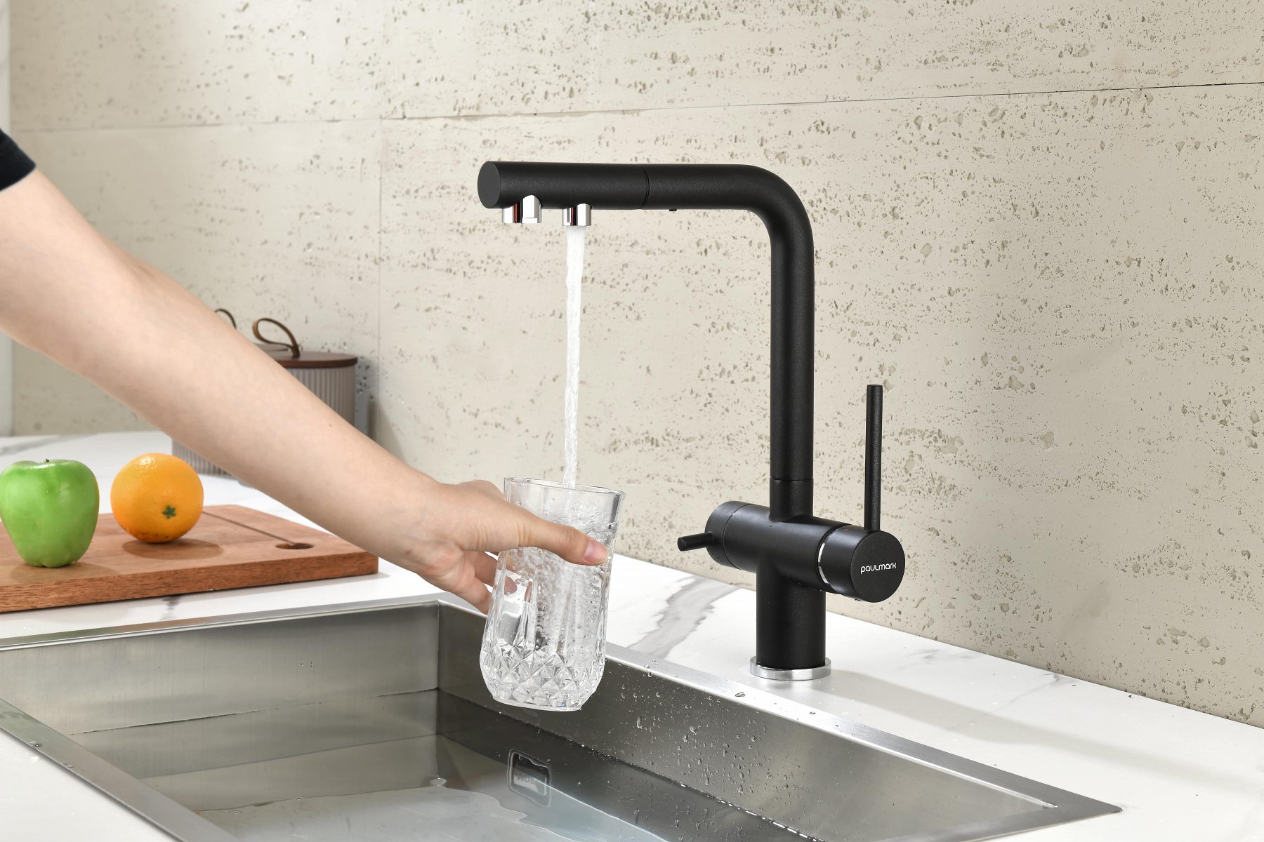Смеситель для кухни под фильтр PAULMARK SERPENTINE, черный металлик, Se213222-418 — изображение 5