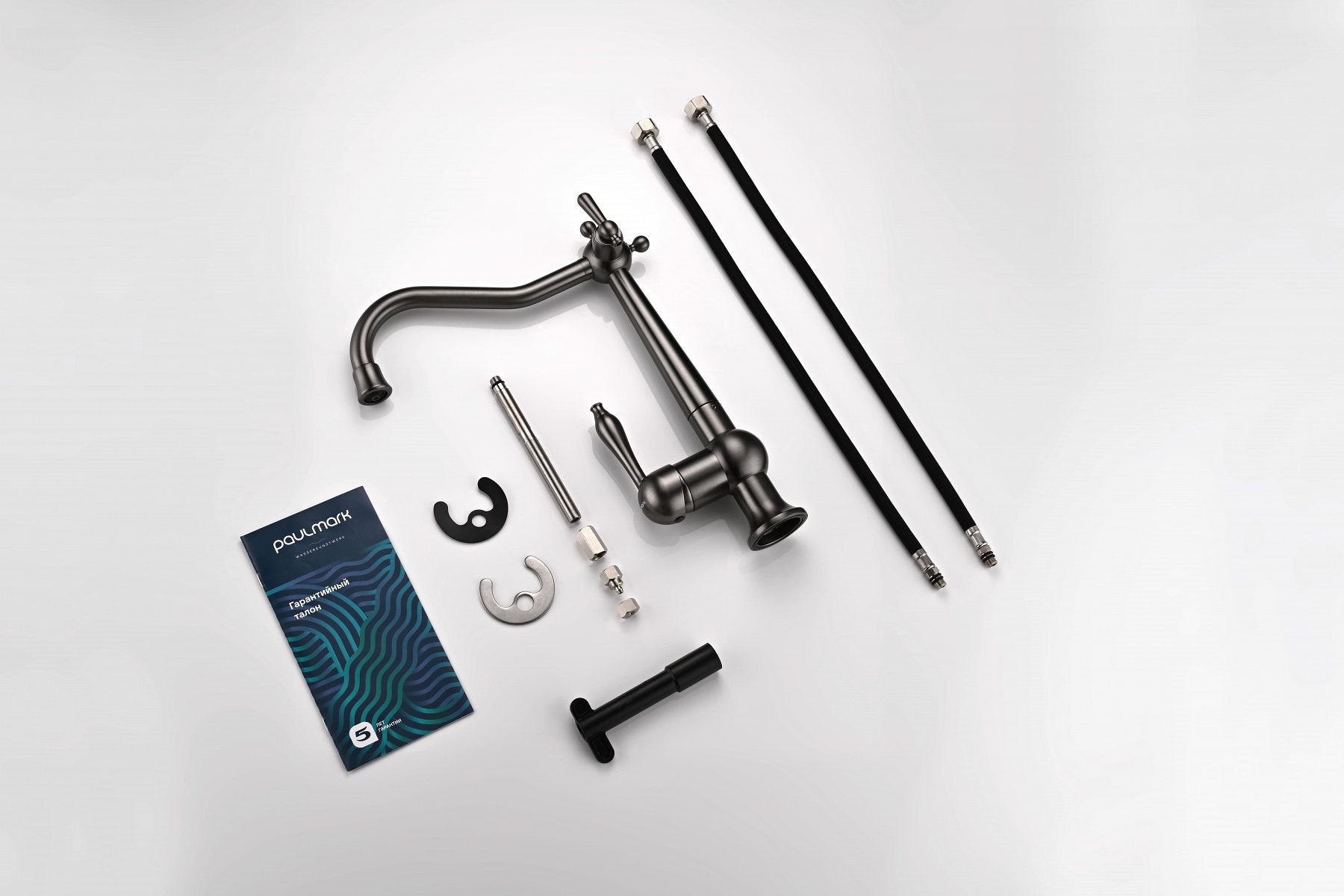 Смеситель для кухни под фильтр PAULMARK RETRO, вороненая сталь, Re213226-GM — изображение 6