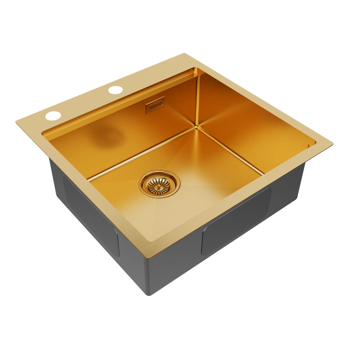 Кухонная мойка PAULMARK KRONER-PRO 51, PM705151-BG, брашированное золото, 510х510мм — изображение 2