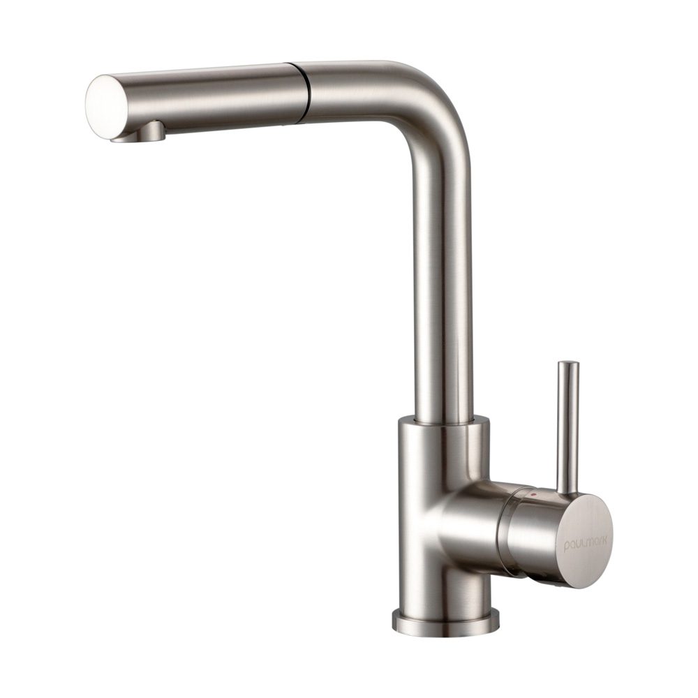Смеситель для кухни с выдвижным изливом PAULMARK KASSEL, никель, Ka214311-NI