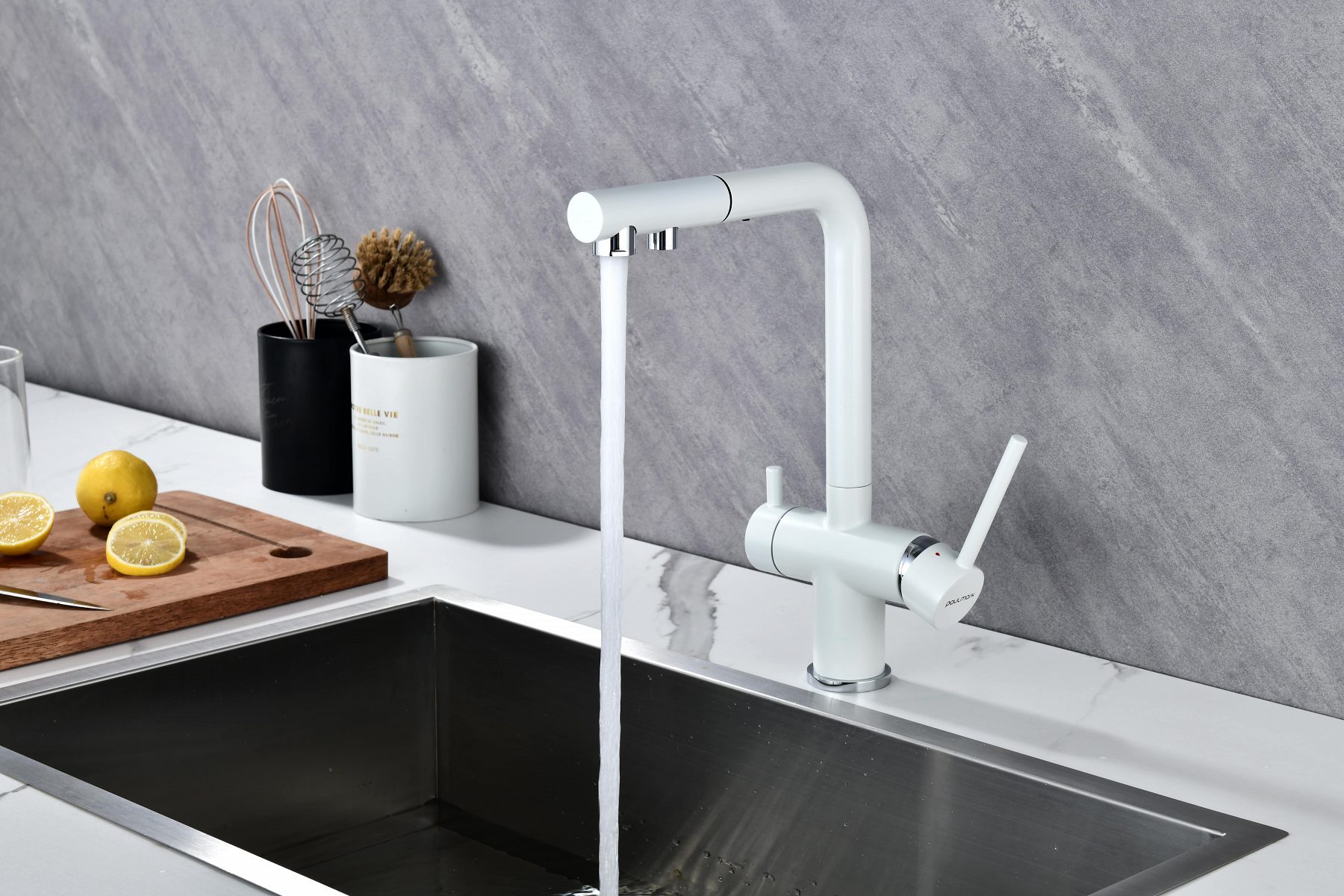 Смеситель для кухни под фильтр PAULMARK SERPENTINE, белый матовый, Se213222-431 — изображение 7