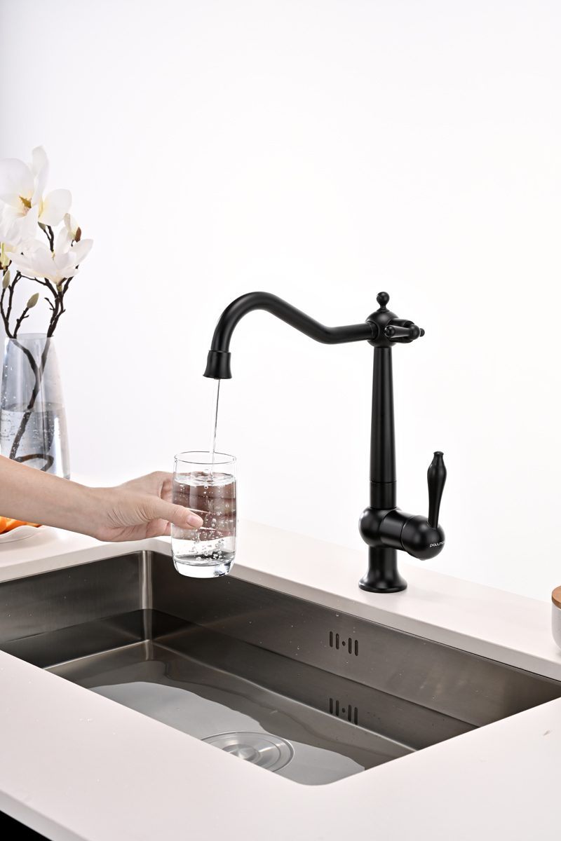 Смеситель для кухни под фильтр PAULMARK RETRO, антрацит, Re213226-401 — изображение 9